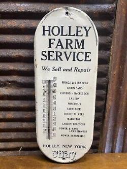 1910-1920s NEW YORK HOLLEY FARM SERVICE SIGN 16 THERMOMETER TRACTOR CHAINSAW