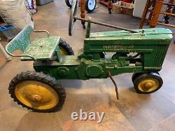 1950's Eska John Deere Model 60 Pedal Farm Toy Tractor-small- Org Paint-33