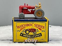 1950's Moko Matchbox No. 4B Massey Harris Tractor N, Mint, in B box all orig, N. O. S