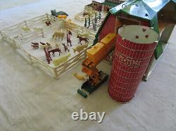 1950s Marx Happi Time Farm Playset Parts Tractor Implements Coop Barn Silo 54mm
