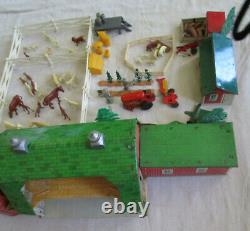 1950s Marx Happi Time Farm Playset Parts Tractor Implements Coop Barn Silo 54mm