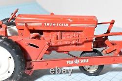 1952 Vintage Tru Scale Tractor Farm Equipment Diecast With Loader Red Looks Good