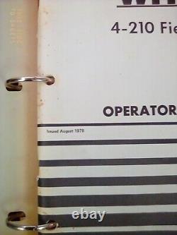 1978 White Farm Equipment 4-210 Field Boss Tractor, operator/parts/serv manual