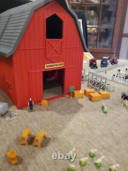 1990s ERTL Farm Country Barn & Silo Play Set, Farm House, 5 TractorsImplements