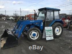 1996 New Holland 3930 4X4 Utility Tractor With Cab & Loader NEEDS WORK
