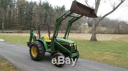 2001 John Deere 4500 4x4 Compact Tractor Loader Backhoe 39hp Diesel Power Revers