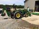 2001 John Deere 4700 Compact Tractor With Frontend Loader and Backhoe