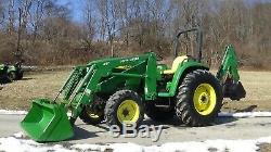 2002 John Deere 4600 4x4 tractor with loader and backhoe. 43 HP