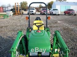 2005 John Deere 2210 tractor with JD210 loader, 4WD, Hydro, 62 belly mower, 406hr