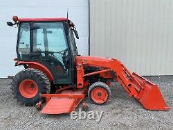 2005 KUBOTA B3030 TRACTOR With LOADER & BELLY MOWER, CAB, 4X4, HYDRO, 1340 HOURS