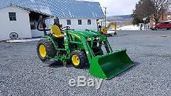 2006 John Deere 2520 Compact Tractor Ag Utility 26hp 4x4 with Loader & Belly Mower