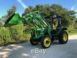 2006 John Deere 5325 4wd Tractor 542 Loader Bucket Rotary Cutter Low Hours