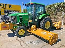 2009 John Deere 6330 Tractor Tiger Flail Mower Enclosed Cab Super Clean 3k Hours