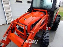 2009 KIOTI CK27 TRACTOR With KL120 LOADER & SIMS CAB. 4X4. INDUSTRIAL TIRES