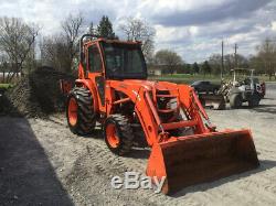 2009 Kubota L3240 4x4 Hydro Compact Tractor Loader Backhoe with Cab Only 1100 Hrs