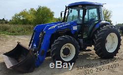2009 New Holland TD5050 Utility Tractor 95 hp with 820TL Loader Cab/Heat/AC