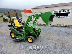2011 John Deere 1026R Sub Compact Tractor Loader Belly Mower 4X4 24HP H120 Nice