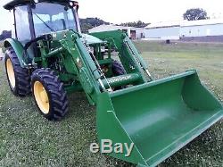 2012 4x4 JOHN DEERE 5083E Cab Loader Tractor pre-emmision 83hp used 570 hours