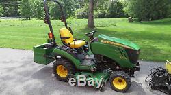 2012 JOHN DEERE 1026R 4X4 COMPACT TRACTOR With BELLY MOWER & FRONT BLADE HYDRO