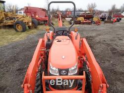2013 Kubota L3200 Tractor, LA524 FL SSL QA, BH77 Backhoe, Gear Drive, 1,408 Hrs