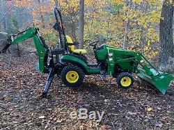 2014 John Deere 1025R Sub-Compact Tractor Loader Backhoe and 54 Cutting Deck