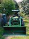 2014 John Deere 5055E Tractor Attachments Loader Grader Back Hoe Tilt Trailer