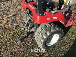 2014 MASSEY FERGUSON GC1705 COMPACT TRACTOR With LOADER. 4X4. DIESEL. 422 HRS