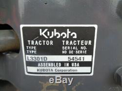 2015 Kubota L3301 Tractor, 4WD, LA525 Front Loader, Gear Drive, 74 Hours