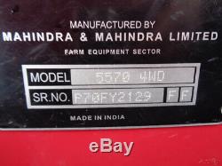 2015 Mahindra 5570 Tractor, 4WD, 5565 4L Loader, 70HP, 2 Rear Remotes, 218 Hours