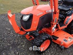 2016 Kubota B2601 Tractor with LA434 front loader, 4WD, 60 Belly Mower, Hydro