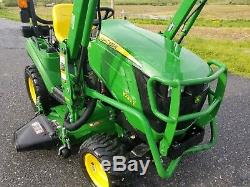 2017 John Deere 1023E tractor 54 AutoConnect mower loader 23HP diesel 4x4 HST