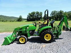 2017 John Deere 2032R Compact Tractor Loader Backhoe 4X4 Yanmar Diesel Warranty