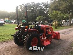 2017 Kubota B2650 Tractor, LA534 Loader 4WD Hydro 72 Belly Mower only 170 hours