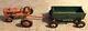 ANTIQUE Peter-Mar 1/12 Wooden Allis-Chalmers Orange TOY Farm Tractor & WAGON