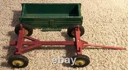 ANTIQUE Peter-Mar 1/12 Wooden Allis-Chalmers Orange TOY Farm Tractor & WAGON