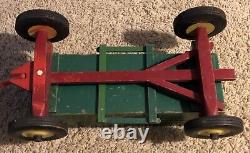 ANTIQUE Peter-Mar 1/12 Wooden Allis-Chalmers Orange TOY Farm Tractor & WAGON