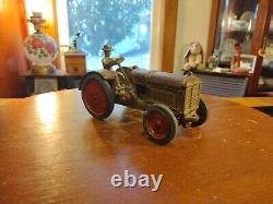 Antique 7.5 Arcade Cast Iron McCormick-Deering Farm Tractor With Driver