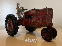 Antique Arcade Cast Iron Farmall Model M Farm Toy Tractor Rare Find