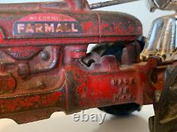 Antique Arcade Cast Iron Farmall Model M Farm Toy Tractor Rare Find