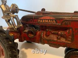 Antique Arcade Cast Iron Farmall Model M Farm Toy Tractor Rare Find