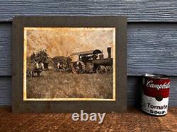 Antique Cabinet Card Photo Farm Steam Tractor Vintage Farmer & Farmhands c1895