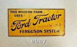 Antique Ford Tractor Ferguson System Masonite Farm Sign 22 x 11 Barn Find