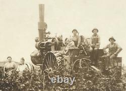 Antique RPPC Harvesting Farm Field Steam Tractor People Farmers Agriculture WI