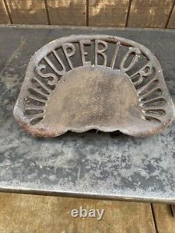 Antique/Vintage Superior Tractor Plow Implement Farm Seat Cast Iron Metal