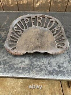 Antique/Vintage Superior Tractor Plow Implement Farm Seat Cast Iron Metal