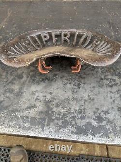 Antique/Vintage Superior Tractor Plow Implement Farm Seat Cast Iron Metal