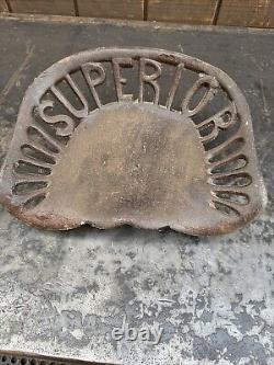 Antique/Vintage Superior Tractor Plow Implement Farm Seat Cast Iron Metal