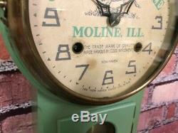 Antique Vtg New Haven John Deere Tractor Mini Farm Store Advertising Wall Clock