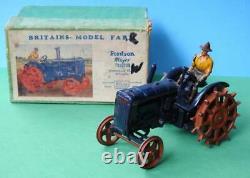 Britains Vintage 1948 Boxed Lead #127f Fordson Major Farm Tractor Spudded Wheels