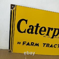 Caterpillar Farm Tractors Porcelain Enamel Sign 24 x 14 Inches
